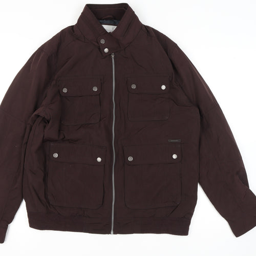 RJR John Rocha Men's Brown Jacket, Large, Stand-Up Collar 42"-44"