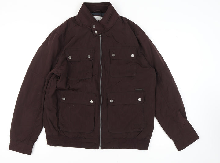 RJR John Rocha Men's Brown Jacket, Large, Stand-Up Collar 42"-44"