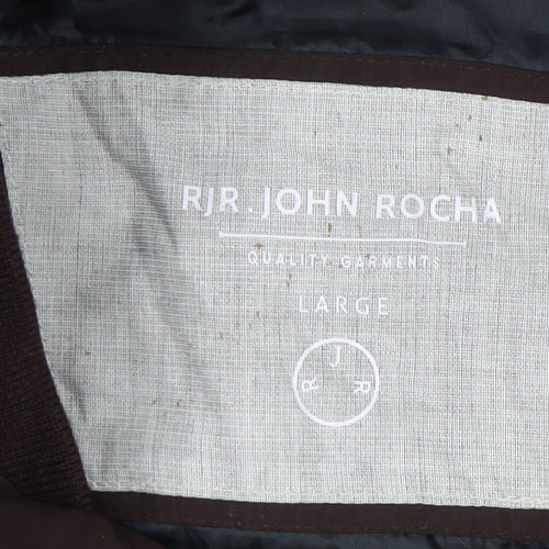 RJR John Rocha Men's Brown Jacket, Large, Stand-Up Collar 42"-44"