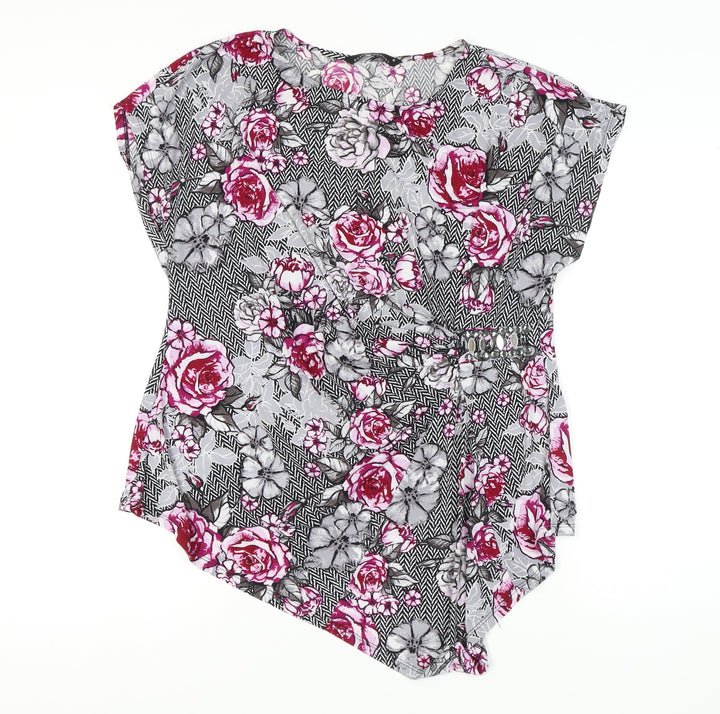 David Emanuel Women's Floral Top Size 18 Multicoloured