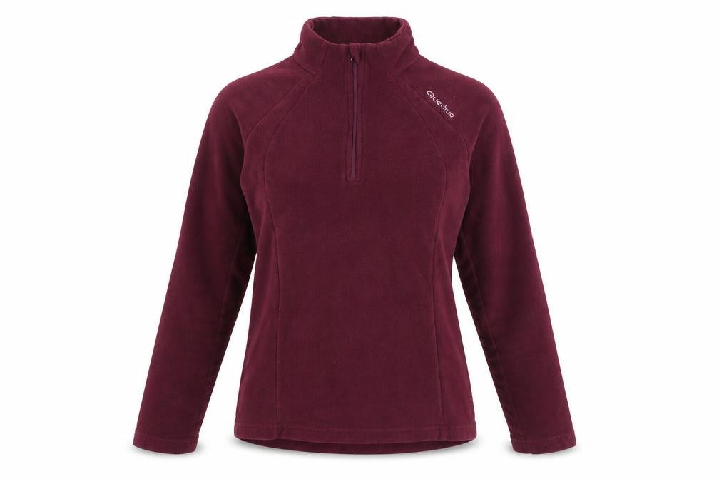 Front view of Decathlon Women's Purple High Neck Pullover Sweatshirt