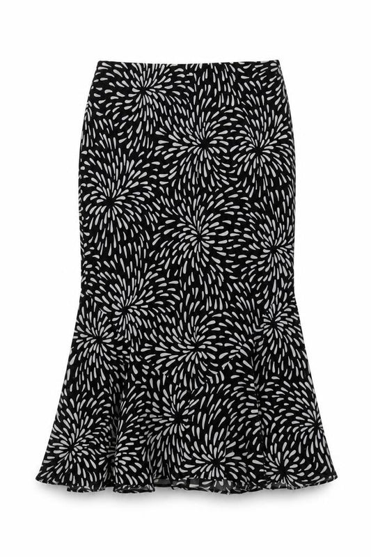 Front view of Wardrobe Women’s Black Trumpet Midi Skirt, size UK 14