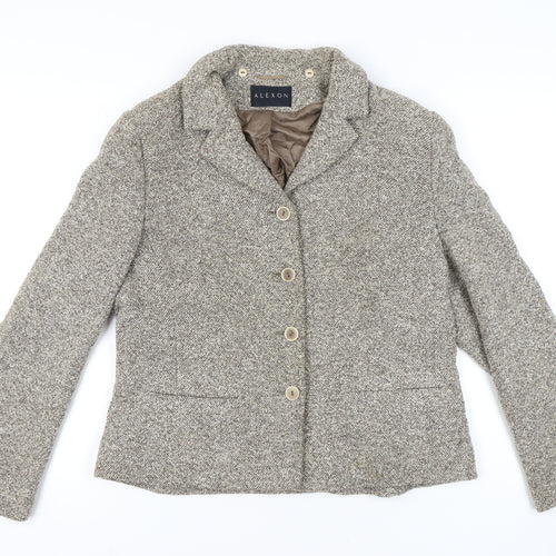 Alexon Women's Beige Blazer, Size 14, Classic Tweed
