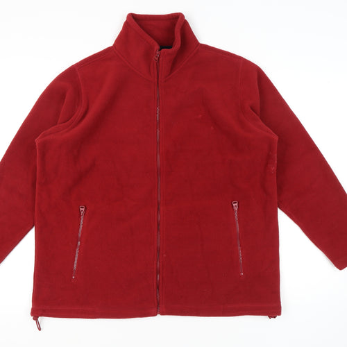 One Valley Men's Red Fleece Zip Jacket Size M