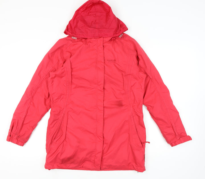 Regatta Women's Red Waterproof Hooded Rain Coat Size 10