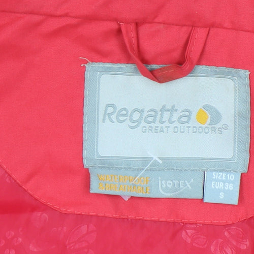 Regatta Women's Red Waterproof Hooded Rain Coat Size 10