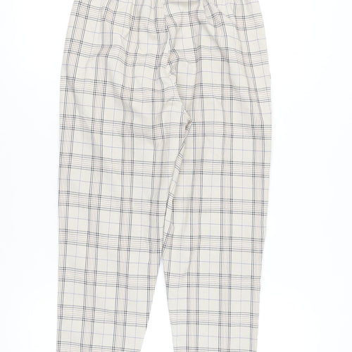 Agora Women's Beige Plaid Trousers, Size S