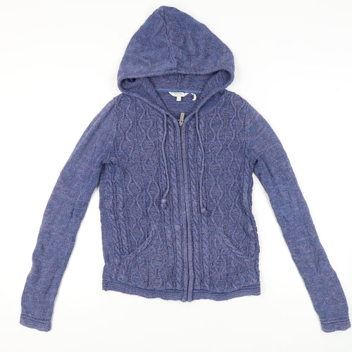 Fat Face Women's Blue Full Zip Hooded Jumper Size 8