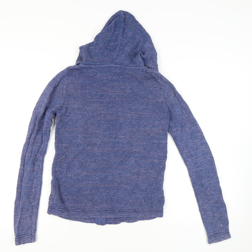 Fat Face Women's Blue Full Zip Hooded Jumper Size 8