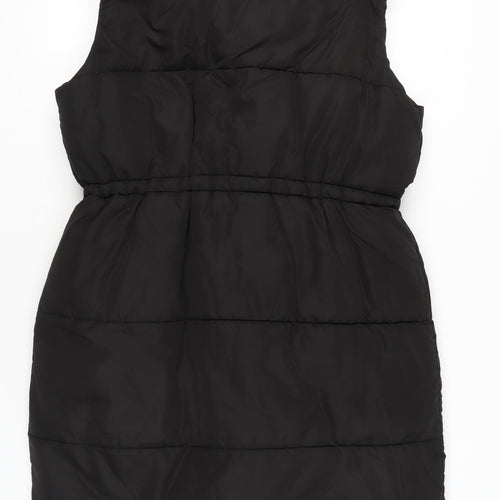River Island Women's Black Puffer Hooded Waistcoat M
