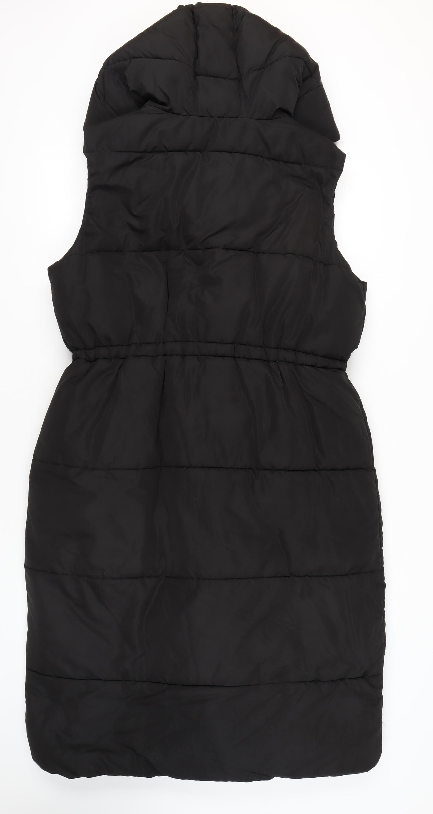 River Island Women's Black Puffer Hooded Waistcoat M