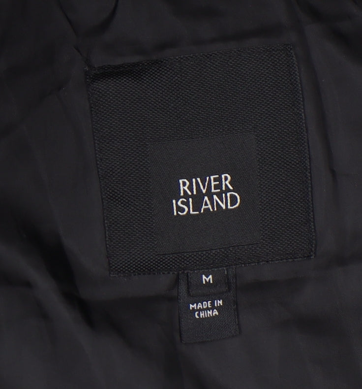 River Island Women's Black Puffer Hooded Waistcoat M