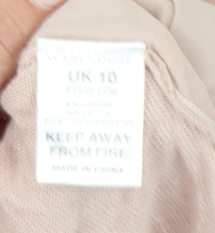 Warehouse Women's Beige Pullover Jumper Size 10