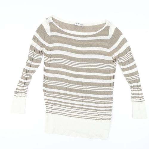 Marks and Spencer Women's Brown Striped Pullover Jumper