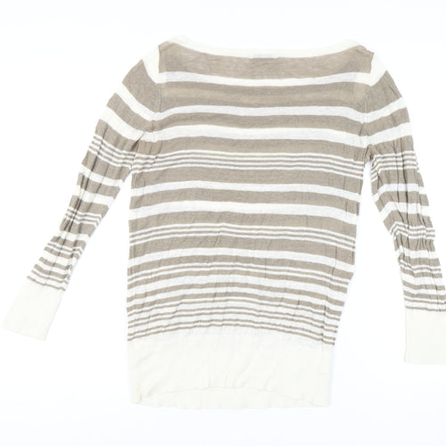 Marks and Spencer Women's Brown Striped Pullover Jumper