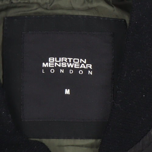 Burton Menswear London Men's Black Bomber Jacket, M 38"40"