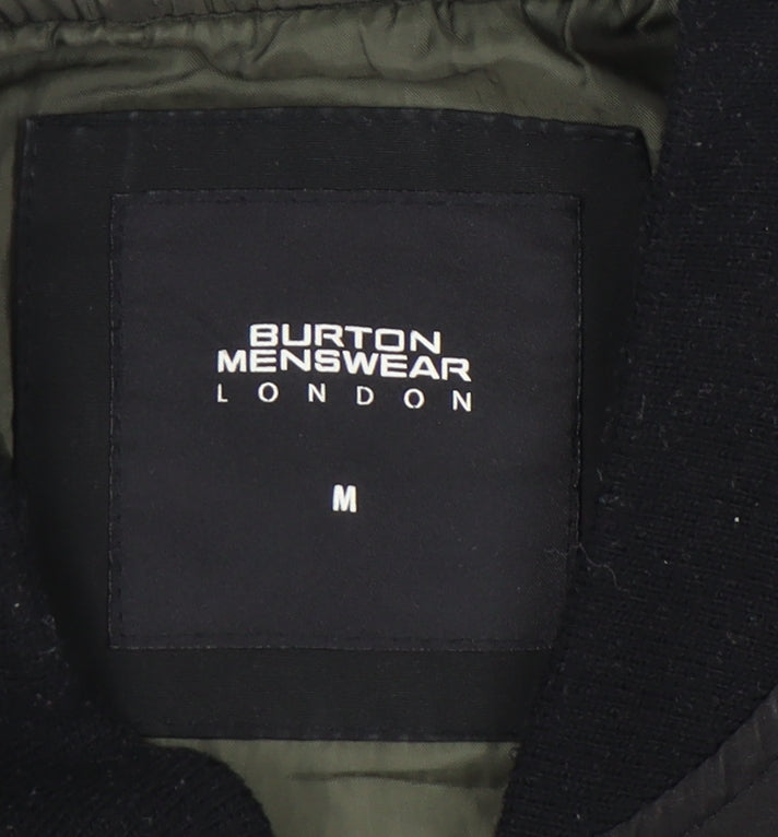 Burton Menswear London Men's Black Bomber Jacket, M 38"40"