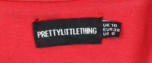 PrettyLittleThing Red Women's Hand-Painted Jacket Size 10