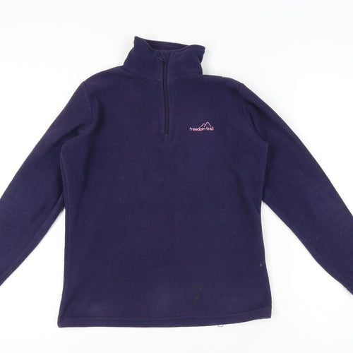 Freedom Trail Women's Blue Henley Fleece Hoodie