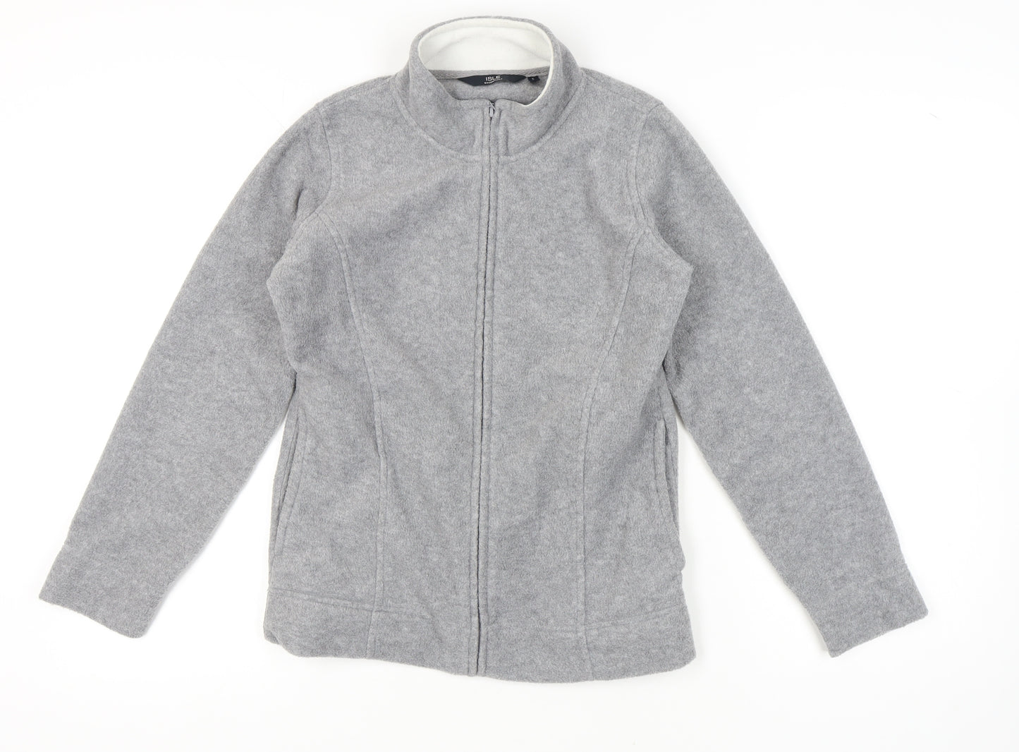 ISLE Women's Grey Fleece Zip Jacket - Size S