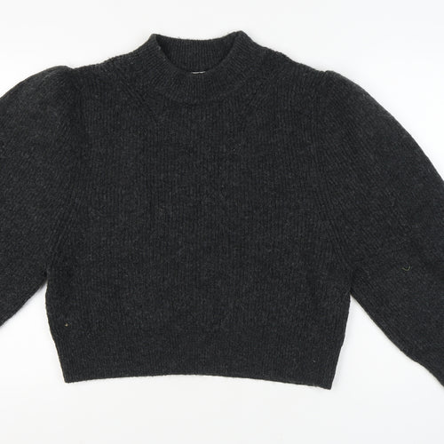 Topshop Women's Black Mock Neck Pullover Jumper M
