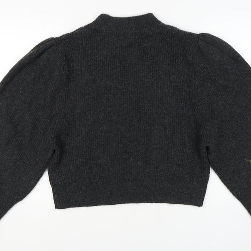 Topshop Women's Black Mock Neck Pullover Jumper M