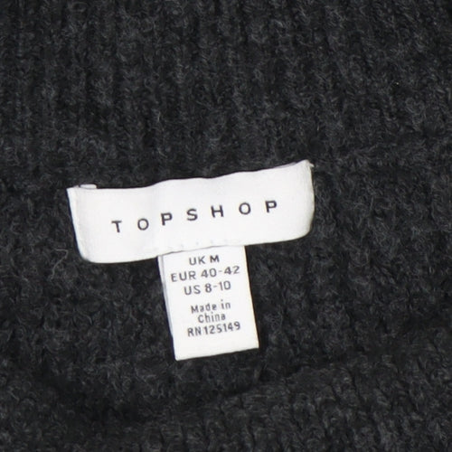 Topshop Women's Black Mock Neck Pullover Jumper M