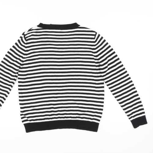 New Look Women's Black Striped Pullover Jumper