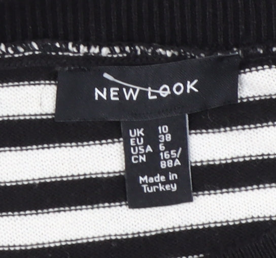 New Look Women's Black Striped Pullover Jumper