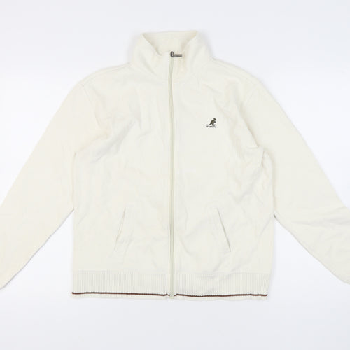 Kangol Men's Ivory Full Zip Logo Sweatshirt
