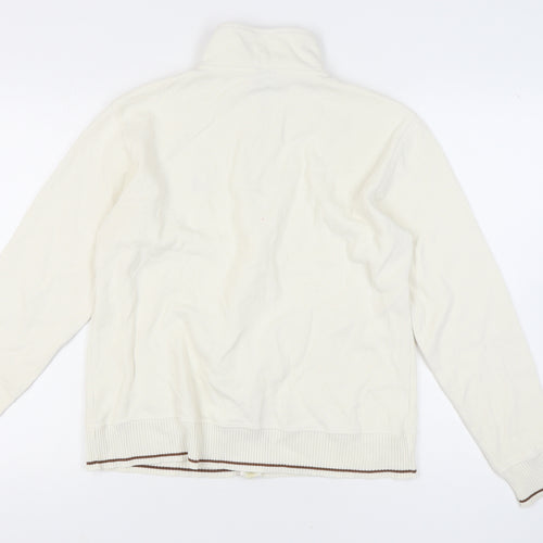 Kangol Men's Ivory Full Zip Logo Sweatshirt