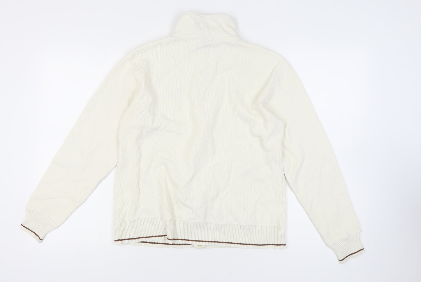 Kangol Men's Ivory Full Zip Logo Sweatshirt