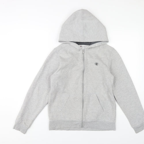 Champion Boys Grey Hoodie XL Full Zip with Logo