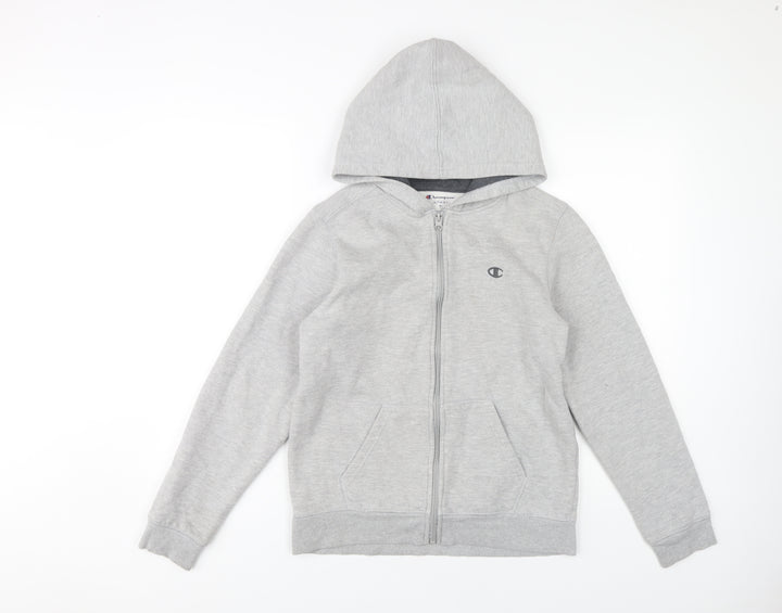 Champion Boys Grey Hoodie XL Full Zip with Logo