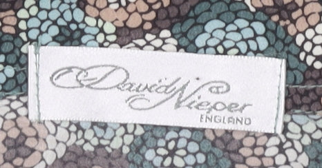 David Nieper Womens Floral Silk Collared Blouse, Size 16