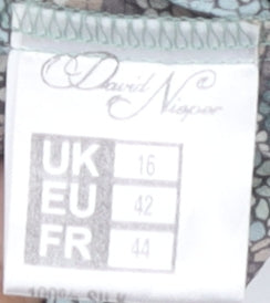 David Nieper Womens Floral Silk Collared Blouse, Size 16