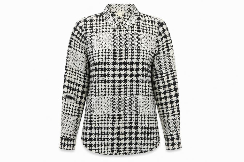 Front view of H&M Women's Check Button-Up Shirt -, size 12