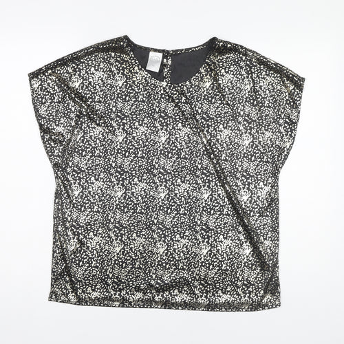 C&A Women's Black Floral Sleeveless Top Size 14