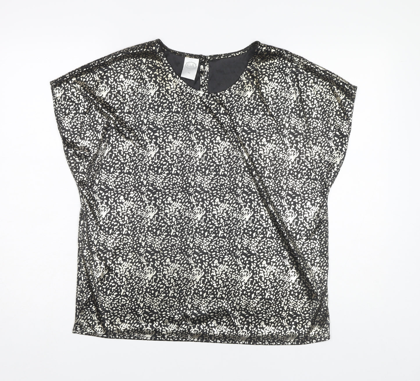 C&A Women's Black Floral Sleeveless Top Size 14
