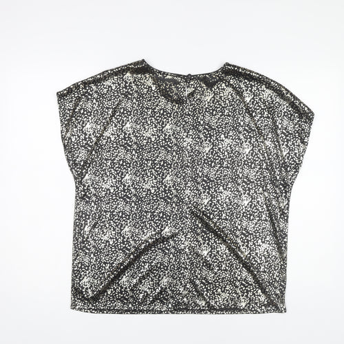 C&A Women's Black Floral Sleeveless Top Size 14