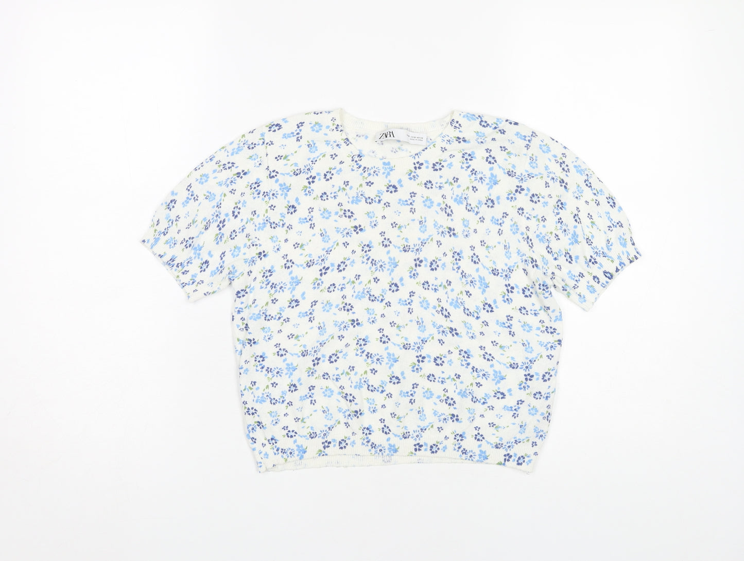 Zara Women's Multicoloured Floral T-Shirt Size S