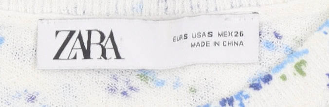 Zara Women's Multicoloured Floral T-Shirt Size S