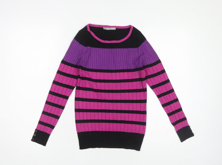 Marks and Spencer Women's Multicoloured Striped Jumper Size 10