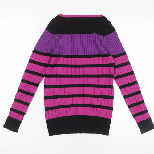 Marks and Spencer Women's Multicoloured Striped Jumper Size 10