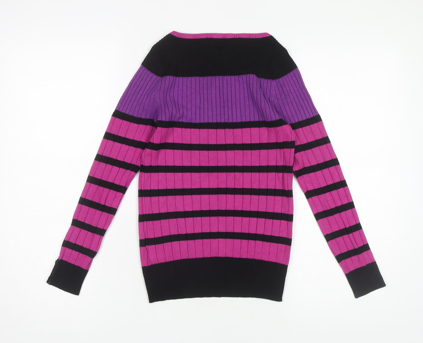 Marks and Spencer Women's Multicoloured Striped Jumper Size 10