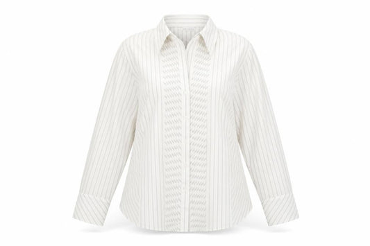Front view of Marks & Spencer Women's Multicoloured Striped Button-Up Shirt