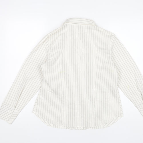 Marks and Spencer Women's Multicoloured Striped Button-Up Shirt