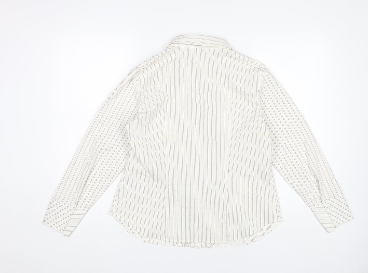 Marks and Spencer Women's Multicoloured Striped Button-Up Shirt