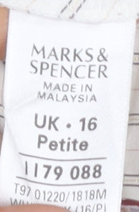 Marks and Spencer Women's Multicoloured Striped Button-Up Shirt