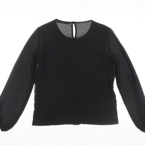 Next Women's Black Lace Blouse Size 12 Petites